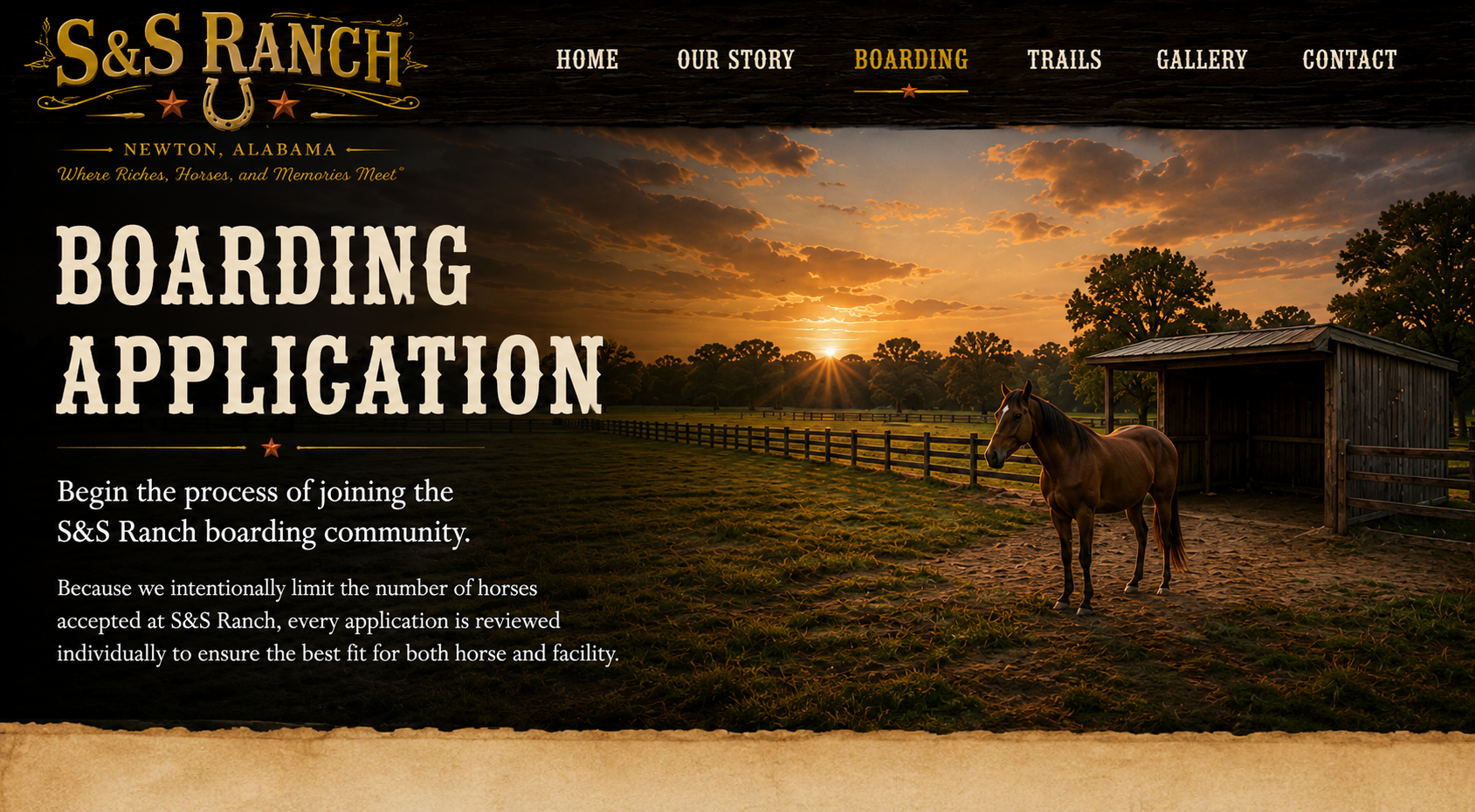 S&S Ranch Boarding Application